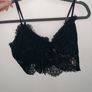 black lace crop top
